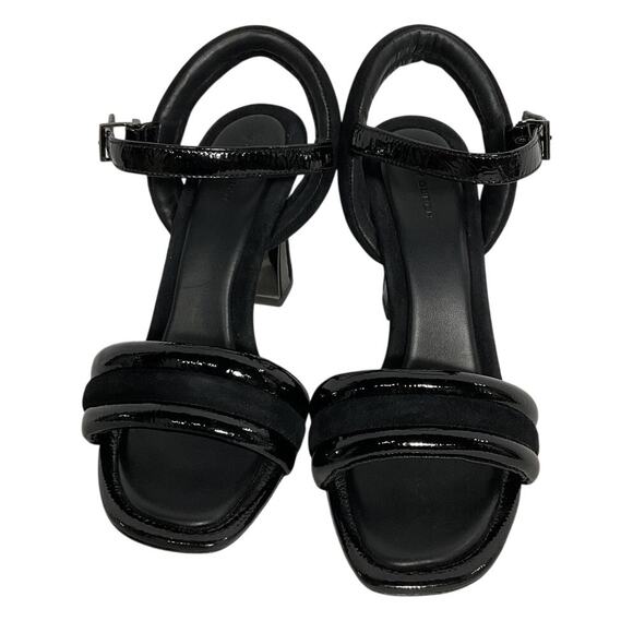 Tory Burch Turnlock Leather Lug-Heeled Platform Sandals  Tory Burch Sleek Perfect Black Puffed Up Heeled Sandals Size 8